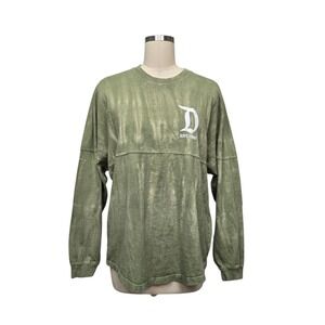 Disney Spirit Jersey Disneyland Sage Green Tie Dye Long Sleeve Shirt Size Small